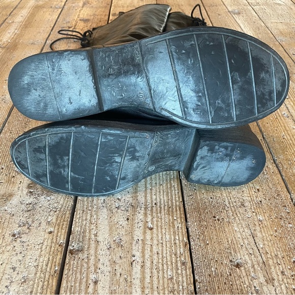 Sundance Lace Up Back Black Leather Tall Riding Boots Size 40 US 9.5 - Picture 9 of 9